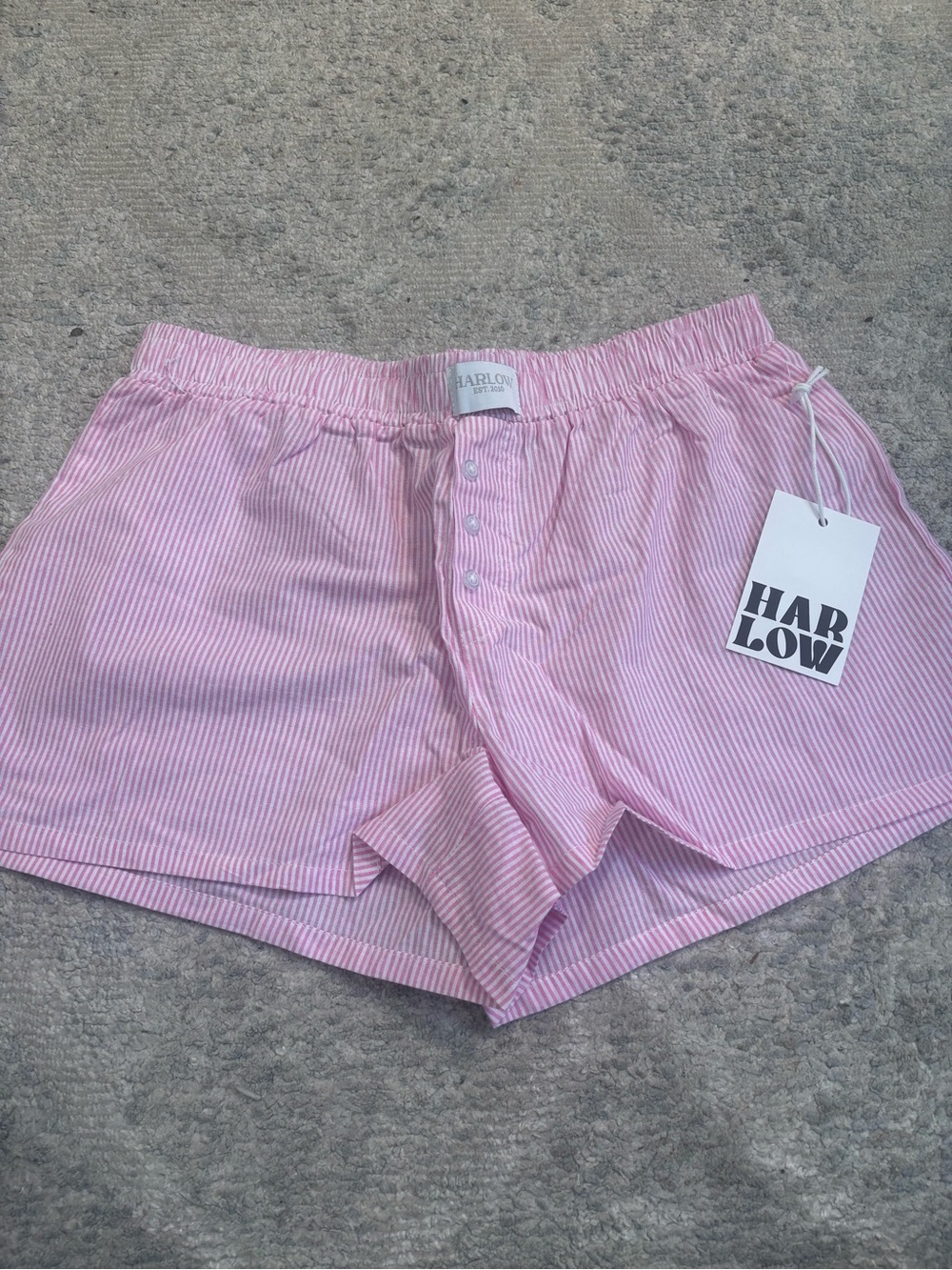 Harlow Pink Seersucker Striped Athletic Shorts